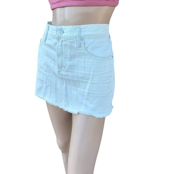 New Citizens of Humanity Daria Seamist Frayed Hem Micro Denim Mini Skirt Sz 31 - Picture 3 of 13